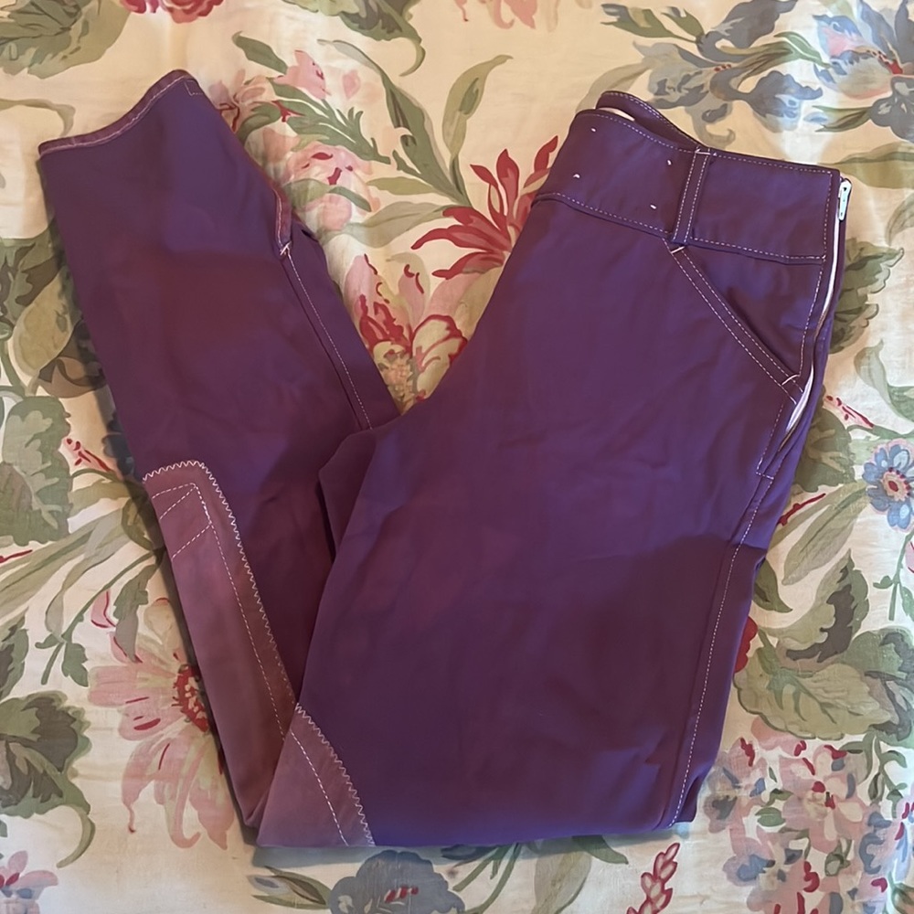 THE TAILORED SPORTMAN English Riding Pant Size 24 Equestrian Flat Front Leather